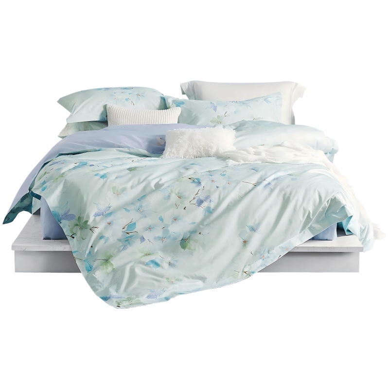 罗莱 全棉四件套 花晨月夕 200*230cm 蓝色（单位：套）