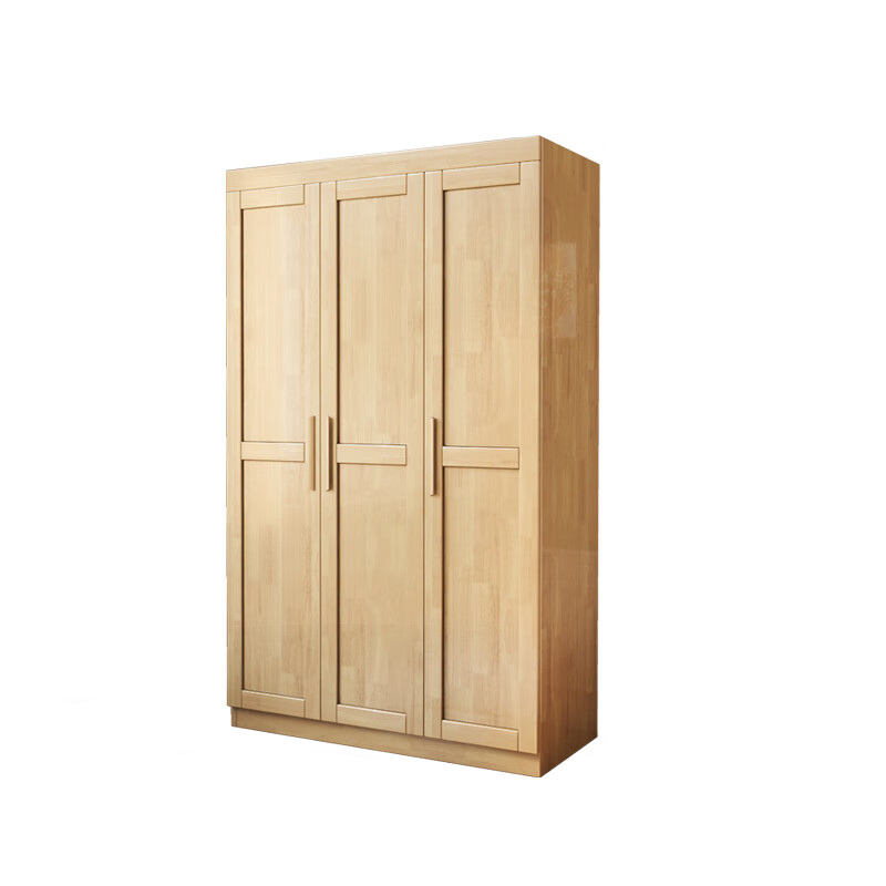 企诺 实木衣柜卧室现代简约大小衣柜组合衣橱柜子储物柜三门 QNC-F12 1200*560*1960mm 原木色（单位：个）