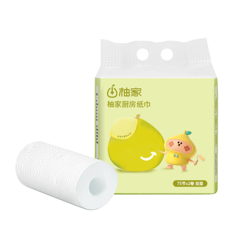 柚家 厨房纸巾 702151 2提4卷 白色（单位：提）