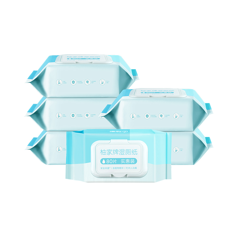 柚家  厕用湿巾 12533 6包装 白色（单位：组）