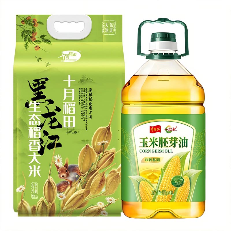 十月稻田 一江秋 大米食用油组合 5kg+4L 绿色（单位：组）