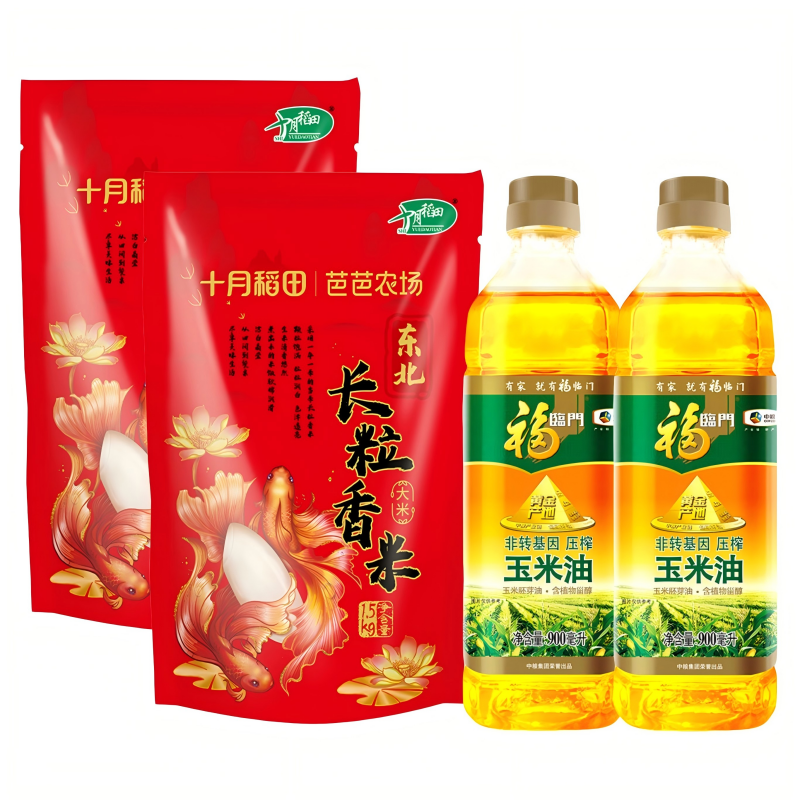 十月稻田 福临门 优享甄品米油组合 1.8L+3KG 红色（单位：组）