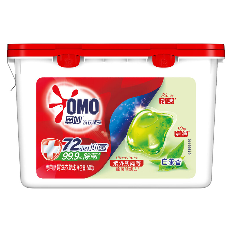 奥妙（OMO） 奥妙除菌洗衣凝珠 自然工坊白茶 400g 混色（单位：盒）