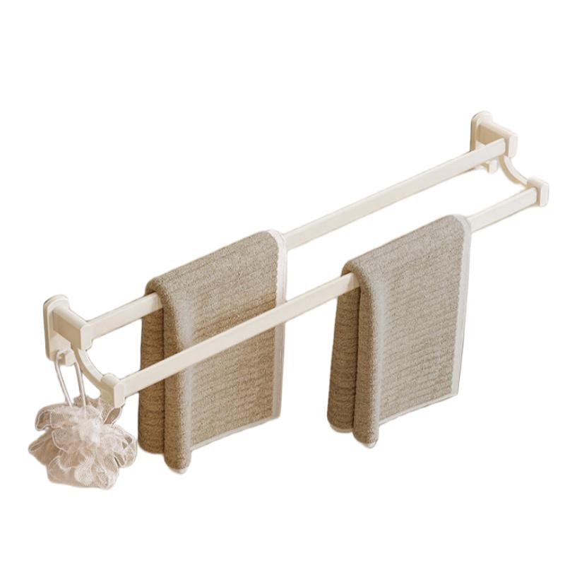 卡贝（cobbe） 一体式毛巾杆（含有免钉胶） G02L655 50cm双杆 奶白色（单位：个）