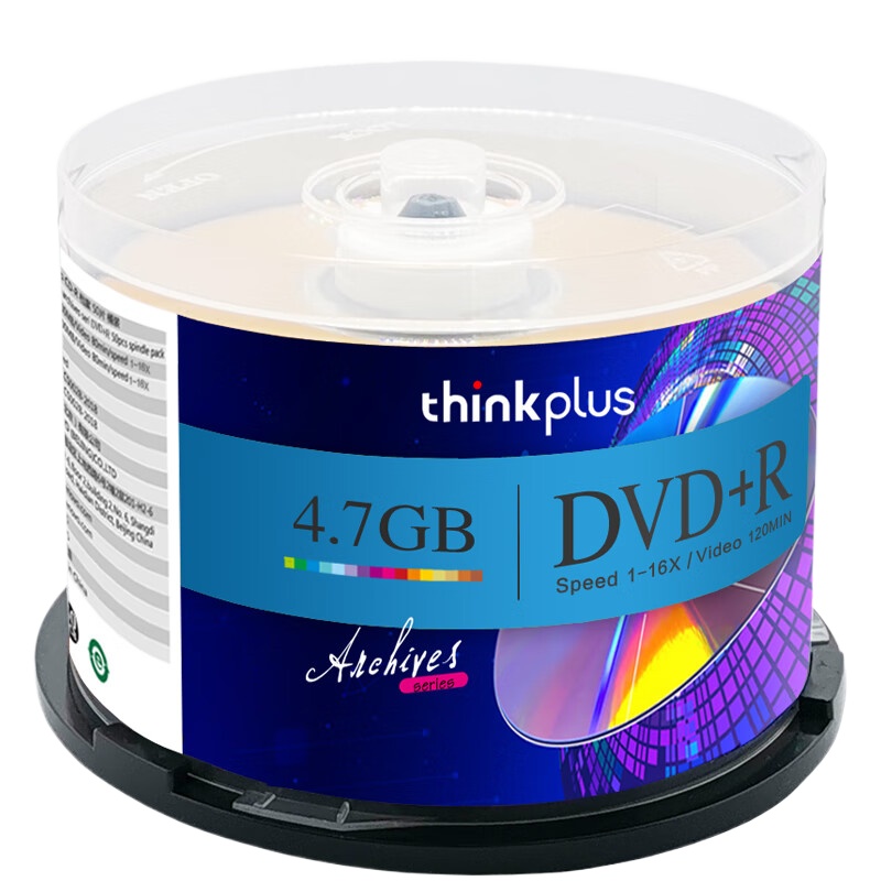 联想（Lenovo） 光盘/刻录盘 DVD+R 16速4.7GB桶装50片 空白色（单位：桶）