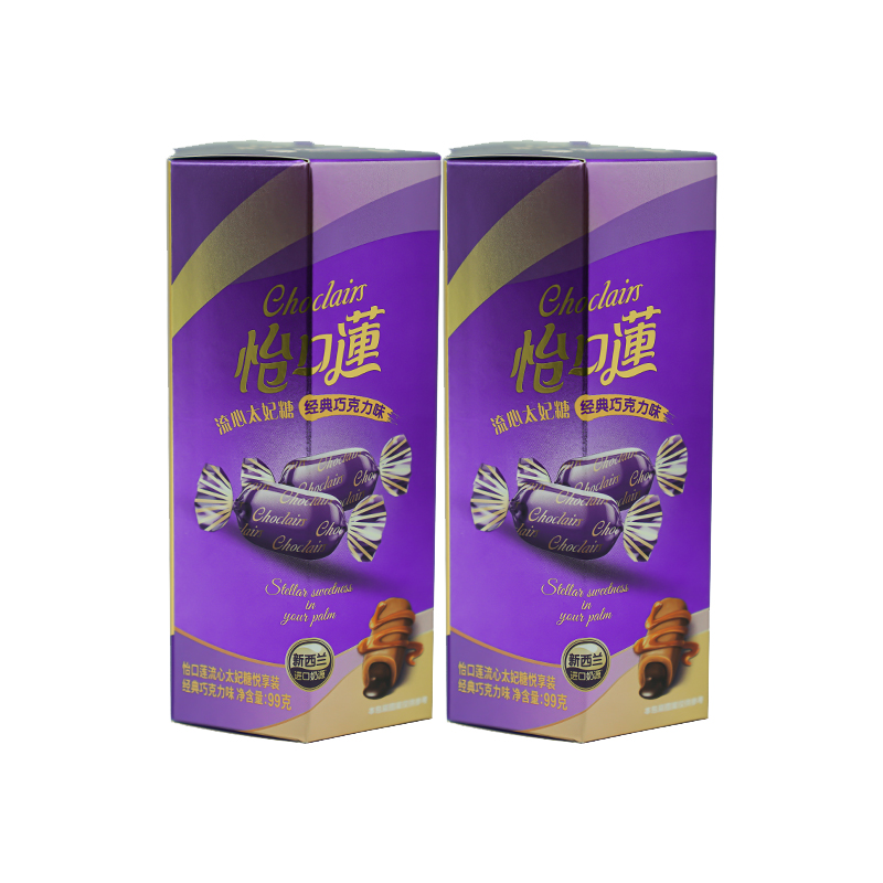 怡口莲/Cadbury 流心太妃糖悦享装 经典巧克力味 99g*2盒  紫色（单位：组）