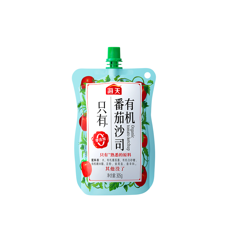 海天 调味 有机番茄沙司 305g 混色（单位：袋）