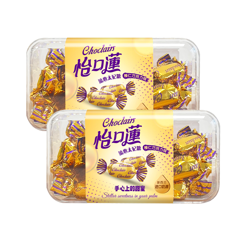 怡口莲/Cadbury 流心太妃糖晶彩装 榛仁巧克力味 198g*2盒 黄色（单位：组）