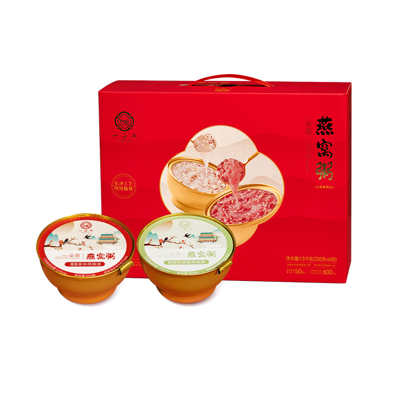一朵燕（YIDUOYAN） 养生燕窝粥 鸿运系列 600mg(100mgx6碗 红色（单位：盒）