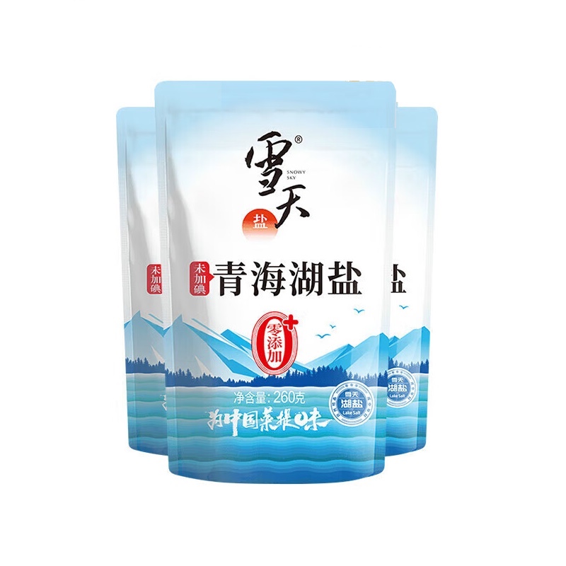 雪天 盐 未加碘青海湖盐 260g*3 蓝（单位：组）