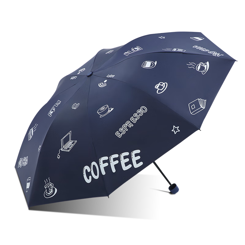 天堂 黑胶防晒防紫外线太阳伞超轻三折晴雨伞 31181E 57cmX8骨 午夜蓝（单位：把）