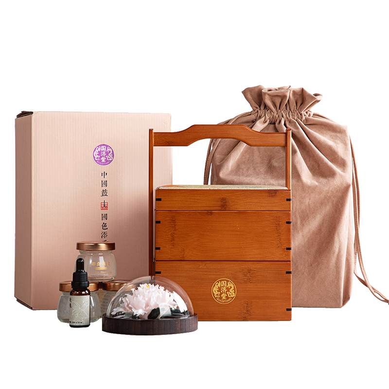 国济堂（GUOJITANG） 国色天香&middot;典雅礼盒 即食燕窝非遗手工陶瓷花 竹篮*1+纯粹燕即食燕窝*4；牡丹花*1；精油香薰*1 棕色（单位：盒）