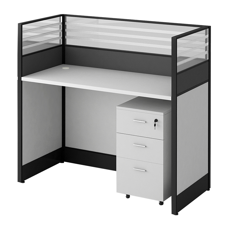 企诺 办公桌屏风工位职员桌直行单人位 QM002 1400*600*1100mm 灰色（单位：张）