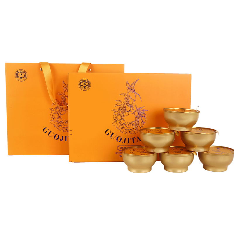 国济堂（GUOJITANG） 大吉大利燕窝陈皮炖梨礼盒 开盖即食 252克*6碗 黄色（单位：盒）