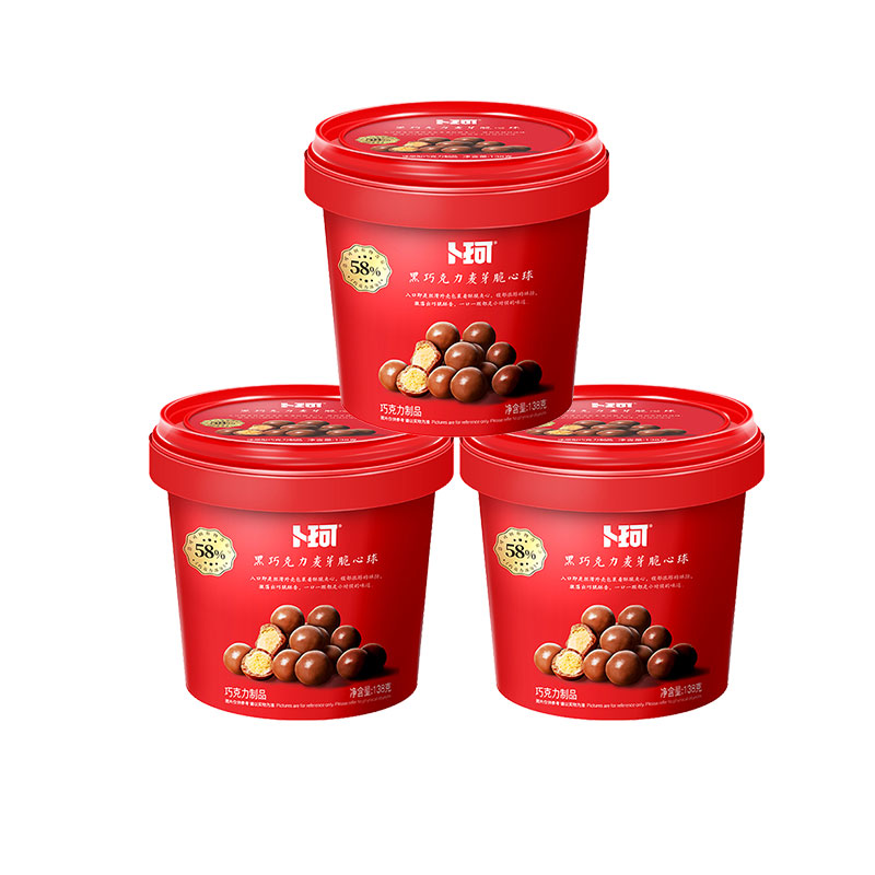 卜珂零点 纯可可脂麦丽素 脆爽夹心 138g*3桶 红色（单位：组）