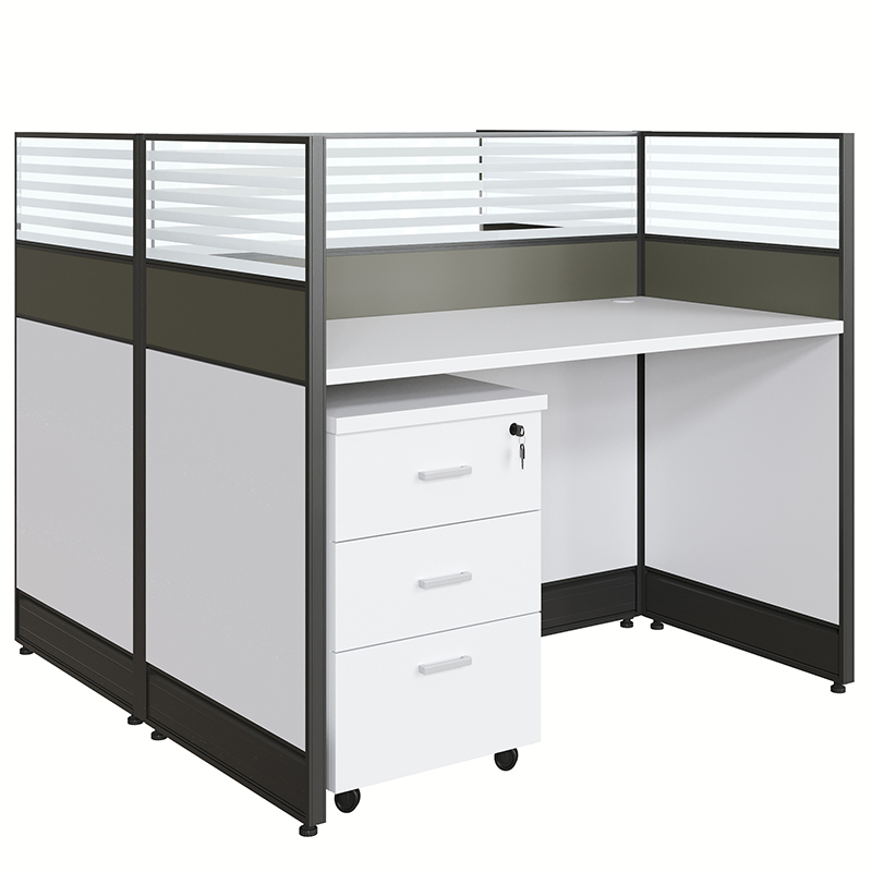 企诺 简约现代屏风工位两人对坐含活动柜 QM003 1200*1200*1100mm 灰色（单位：张）