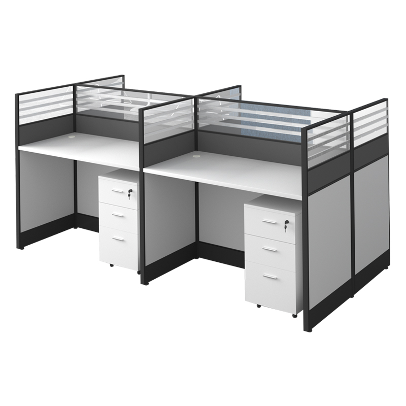 企诺 屏风工位员工职员桌对坐四人位 QM006 2400*1200*1100mm 灰色（单位：组）