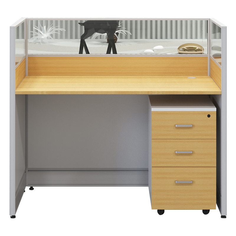 企诺 屏风工位办公桌职员桌直形单人位 QM013 1200*600*1050mm 枫木色（单位：张）