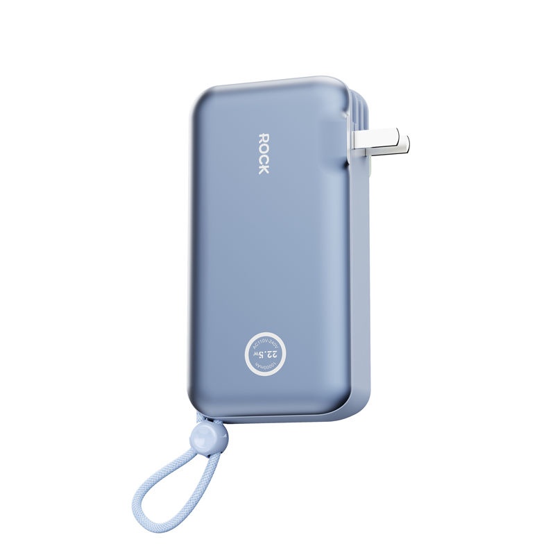 洛克（ROCK）  自带插头 双线22.5W 移动电源适配器  RCY0030 10000mAh 蓝色（单位：个）