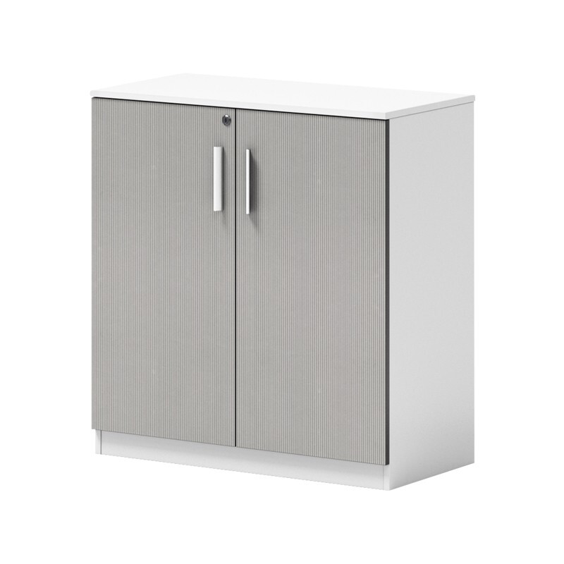 企诺 木质文件柜资料柜办公矮柜 QF065 800*400*852mm 灰色（单位：个）