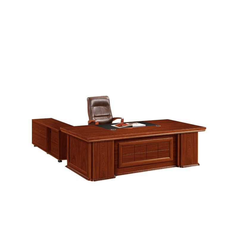 企诺 老板桌办公桌油漆班台 QU015 2000*1000*760mm 胡桃色（单位：张）