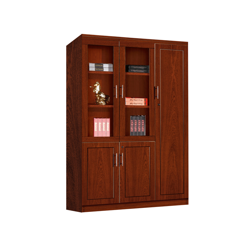 企诺 文件柜木质办公书柜油漆贴木皮资料柜右木门柜 QF005 1200*400*2000mm 胡桃色（单位：个）