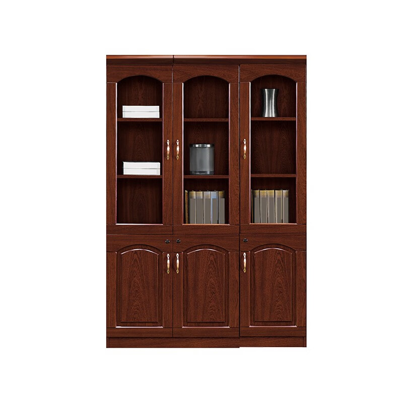 企诺 油漆文件资料柜书柜三门柜 QF007 1350*420*2000mm 胡桃色（单位：个）