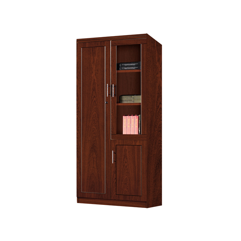 企诺 油漆木质文件柜贴木皮书档案柜左木门柜 QF009 800*400*2000mm 胡桃色（单位：个）