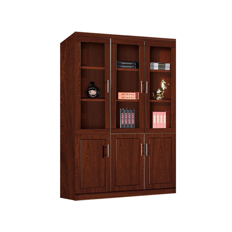 企诺 油漆木质文件柜贴木皮书档案柜三门柜 QF011 1200*400*2000mm 胡桃色（单位：个）