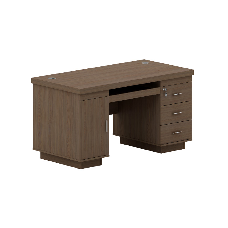 企诺 深色单人办公桌电脑桌 QND2aYG-BM-Z1401 1400*700*750mm 胡桃色（单位：张）