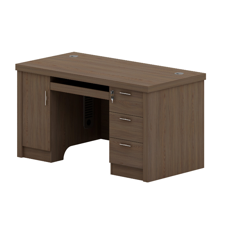 企诺 深色单人办公桌电脑桌 QND2aYG-BM-Z1402 1400*700*750mm 胡桃色（单位：张）