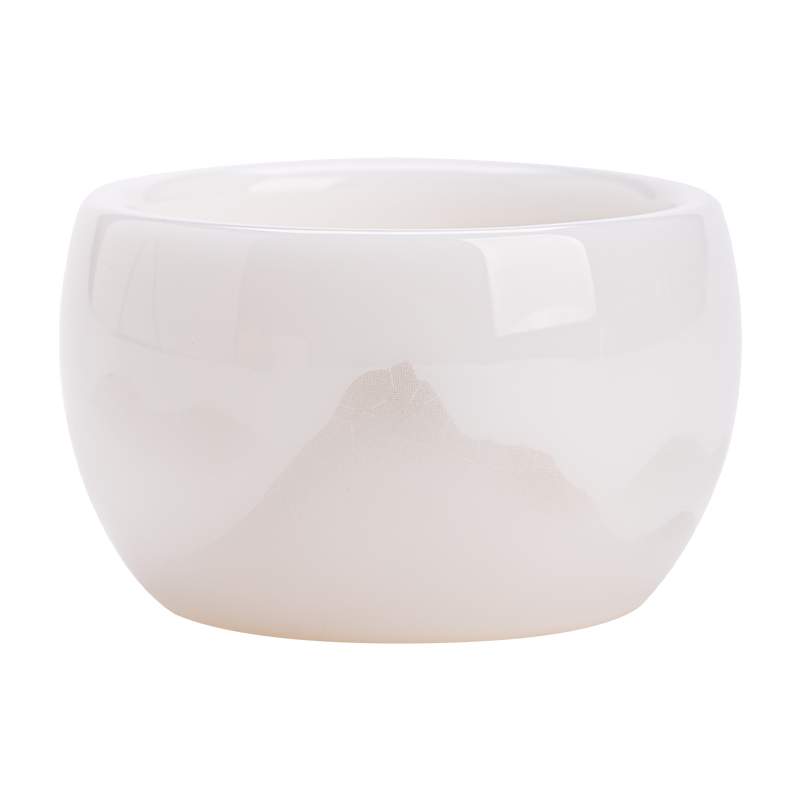 苏氏陶瓷（SUSHI CERAMICS） 冰种淡墨秋山罗汉茶杯 J1210 主人杯50ml 白色（单位：个）