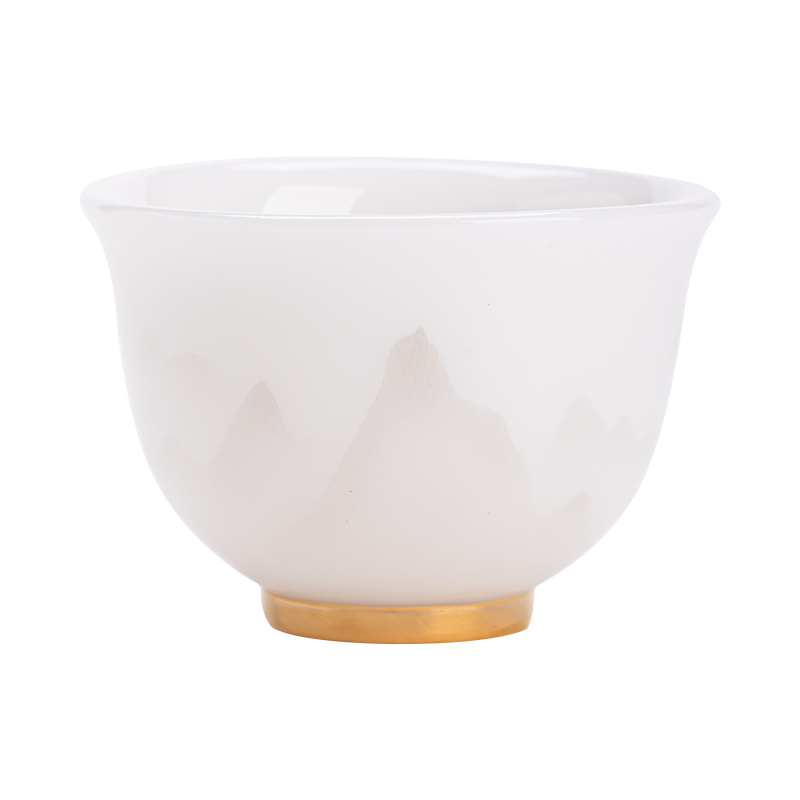 苏氏陶瓷（SUSHI CERAMICS） 冰种淡墨秋山仰钟茶杯 J1213 茶杯*70ml  白色（单位：个）