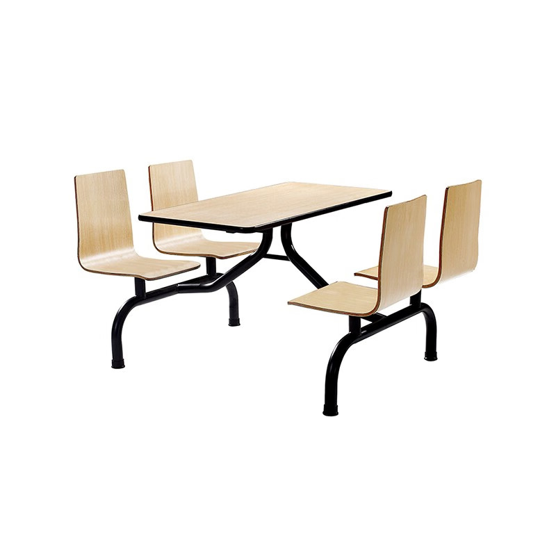 企诺 连体餐桌椅一桌四椅 QZ237 1200*600*750mm 枫木色（单位：张）