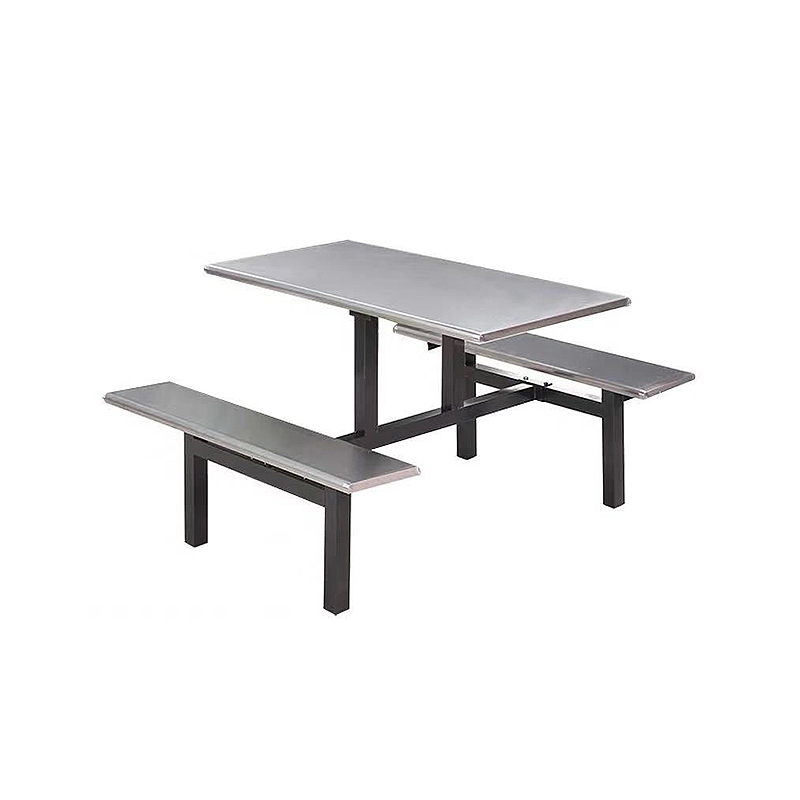 企诺 员工餐厅桌椅连体餐桌椅 110cm QZ238 1100*1450*750mm 不锈钢色（单位：张）