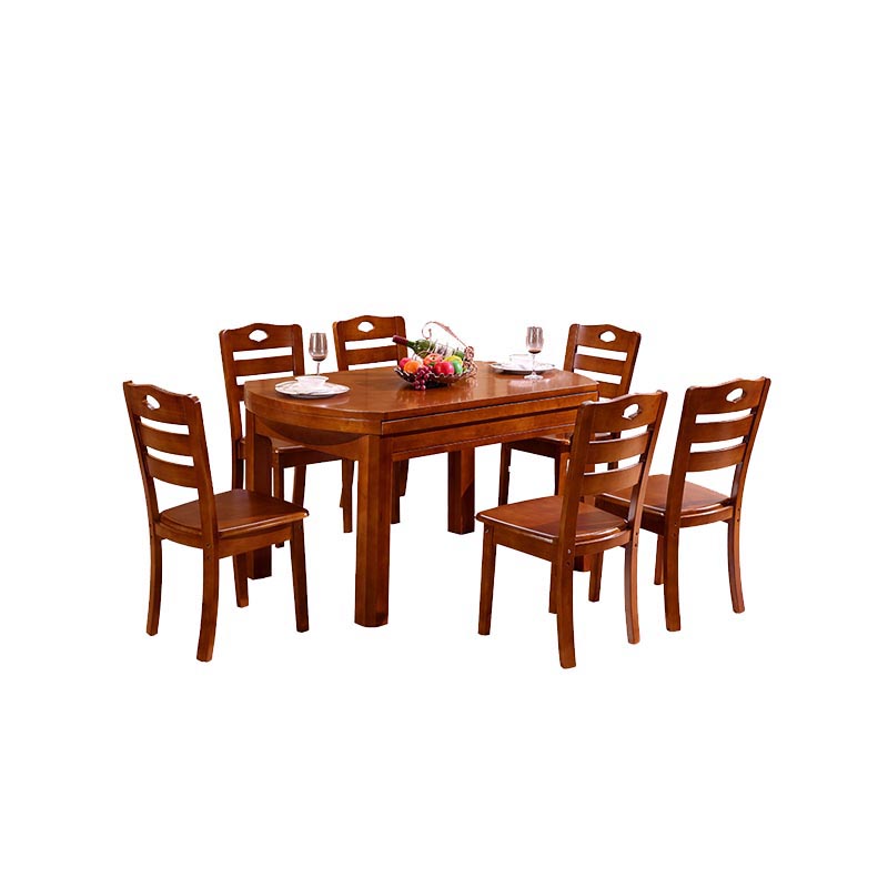 企诺 木质食堂餐桌椅1桌6椅 QZ243 1380*850*750mm 混色（单位：套）