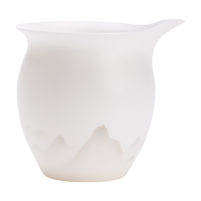 苏氏陶瓷（SUSHI CERAMICS） 玉瓷淡墨秋山公道杯 J1216 茶海170ml 白色（单位：个）