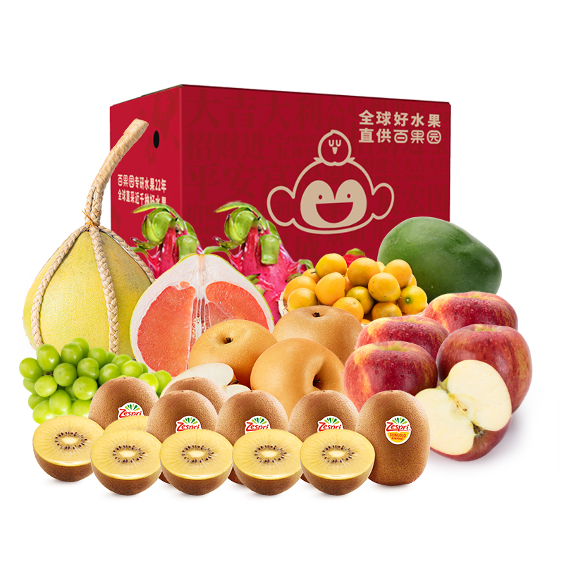 百果园（PAGODA） 8种时令水果组合 甜美多汁礼包 约8000g 混色（单位：箱）