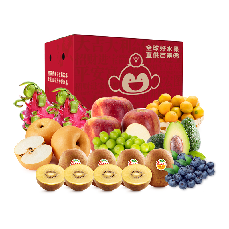 百果园（PAGODA） 8种时令水果组合 月献臻福礼包 约5000g 混色（单位：箱）