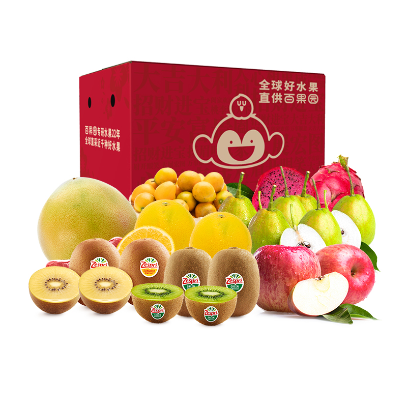 百果园（PAGODA） 8种时令水果组合 月颂珍果礼包 约4300g 混色（单位：箱）