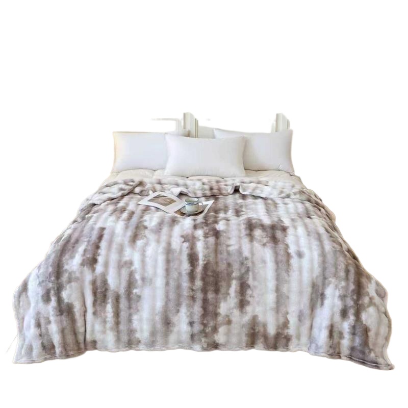 奥特佳 印花泡泡绒毛毯 JF070003 200*230cm/1350g 灰色（单位：条）