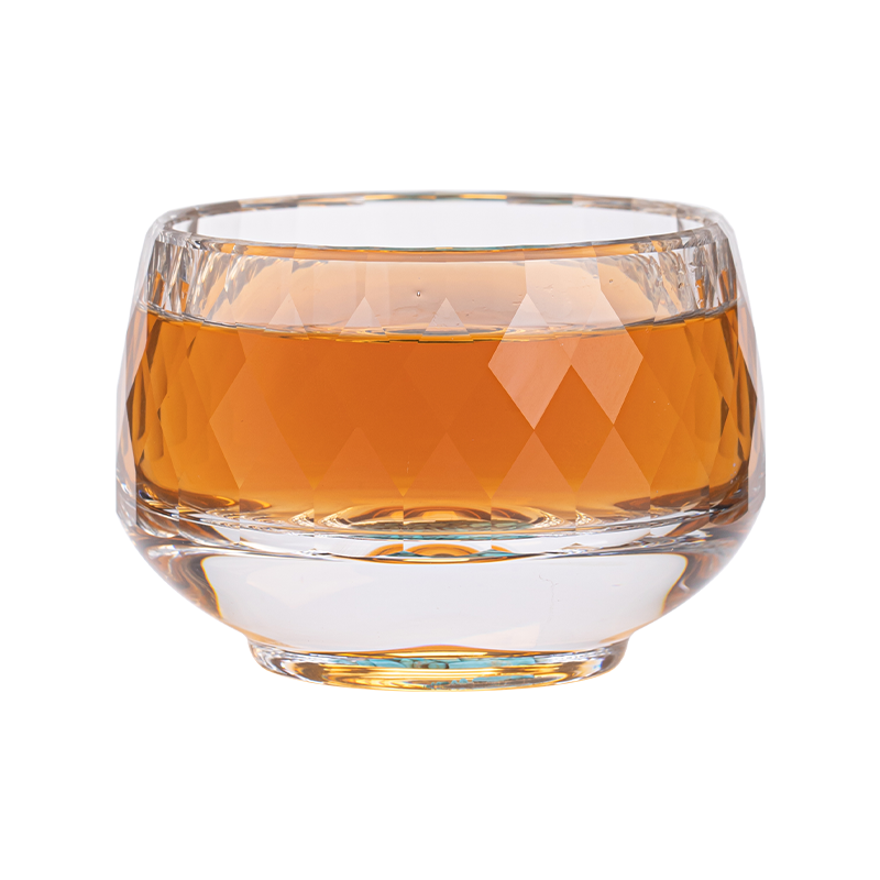 苏氏陶瓷（SUSHI CERAMICS） 水晶玻璃绿松石磨切杯 J1247 茶杯110ml  透明（单位：个）