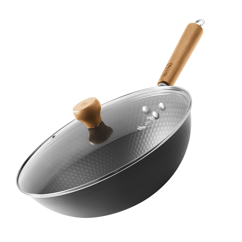 张小泉 钻石纹铁锅(带盖) C32710200 30cm  黑色（单位：个）