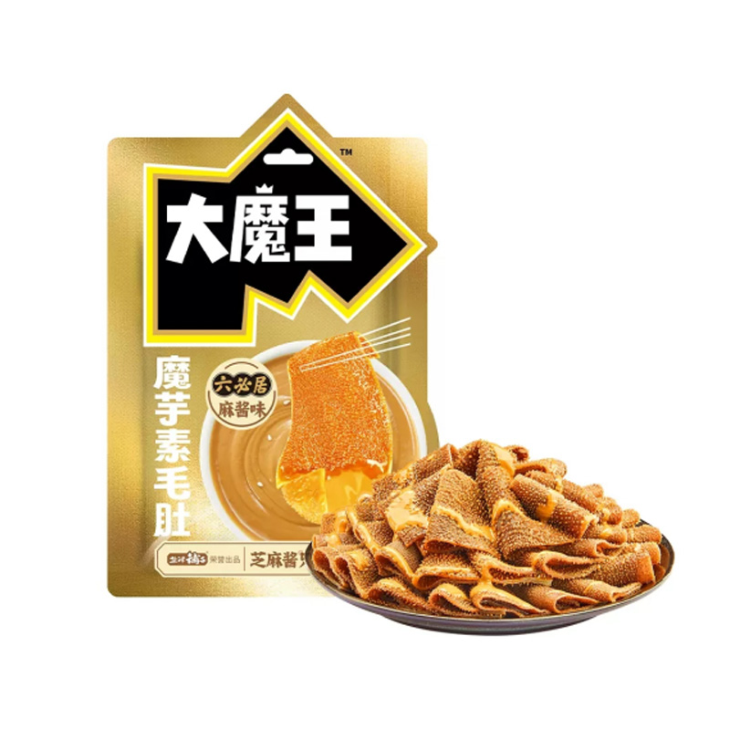 盐津铺子 休食 大魔王魔芋素毛肚 六必居麻酱味 200g  金色（单位：组）