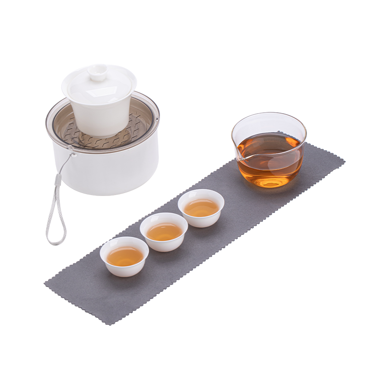 苏氏陶瓷（SUSHI CERAMICS） 玉瓷盖碗茶盘旅行组 J1278 茶具套装*5头  白色（单位：套）