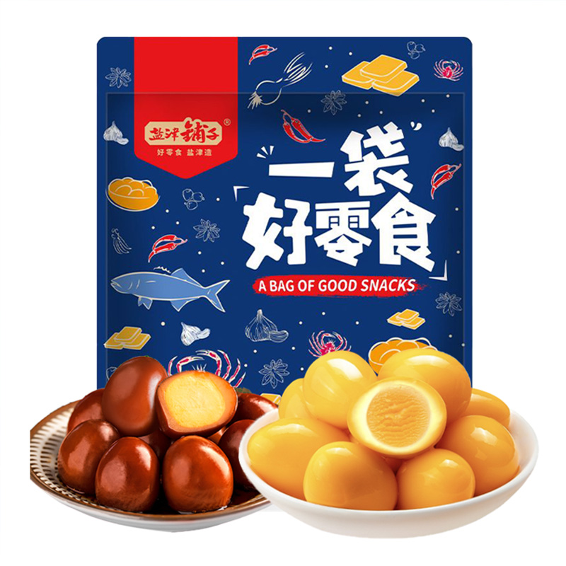 盐津铺子 休食 鹌鹑蛋 混合口味（盐焗味+香卤味） 500g  蓝色（单位：袋）