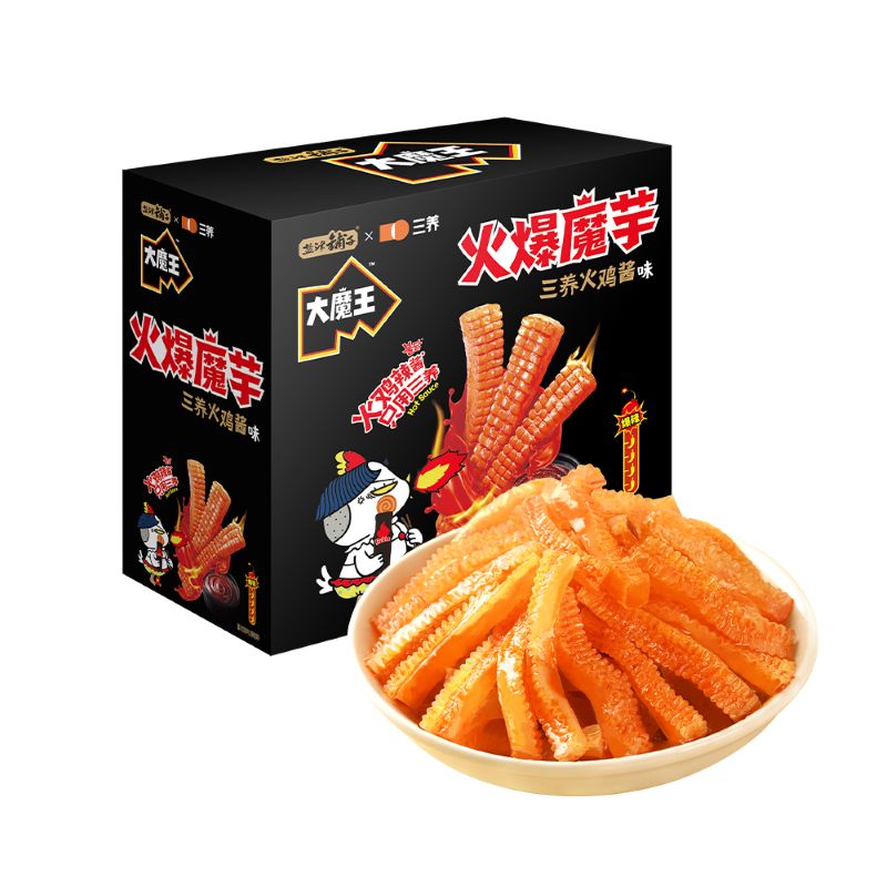 盐津铺子 休食 大魔王火爆魔芋(三养火鸡酱味) 300g 黑色（单位：盒）