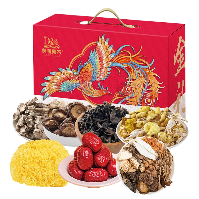 黄金果农 煲汤食材干货礼盒装 菌菇金礼G3 1140g*1盒 混色（单位：盒）