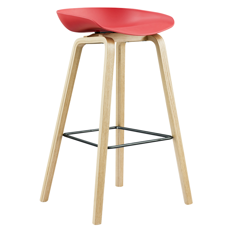企诺 高脚吧台椅红色-弯曲木腿款 QE098 480*460*820mm 红色（单位：张）