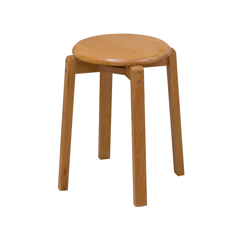 企诺 圆凳餐桌凳板凳可叠放 QE136 300*300*450mm 榉木色（单位：张）